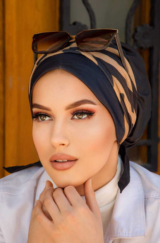 Siyah Gold Zebra Desen Bantlı Bone