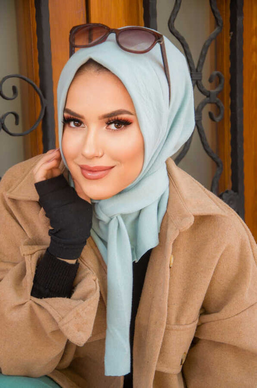 Aişe Tesettür - Soft Mavi ışıltılı Hazır Eşarp