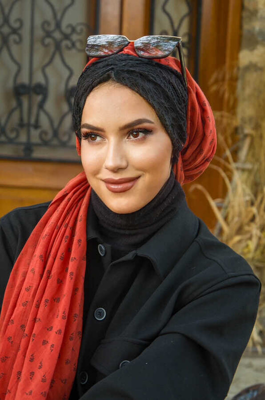Aişe Tesettür - Taba Koton Bandana Şal - 50100 (1)
