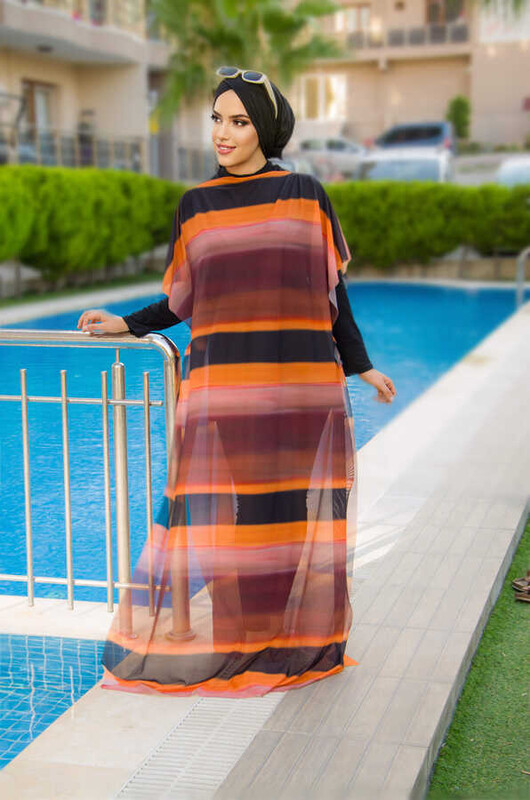 Aişe Tesettür - Taba Geçişli Tesettür Pareo (1)