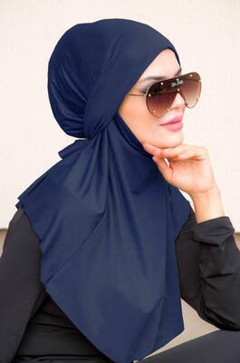 Aişe Tesettür - Lacivert Oversize Hijab