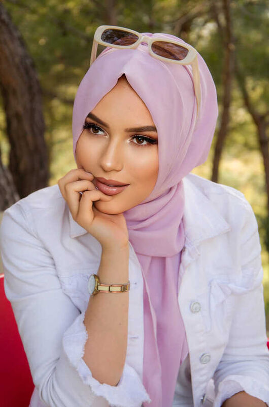 Uçuk Lila Hazır Eşarp