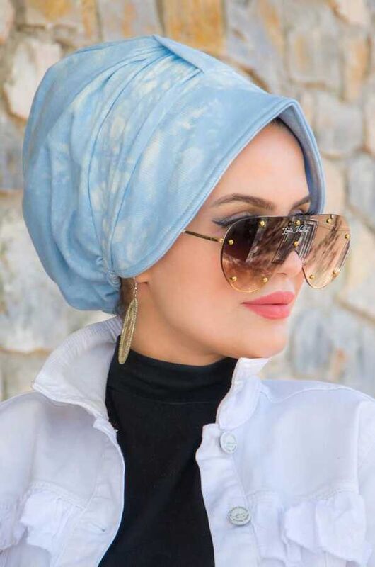 Açık Mavi Batik Şapka Bone