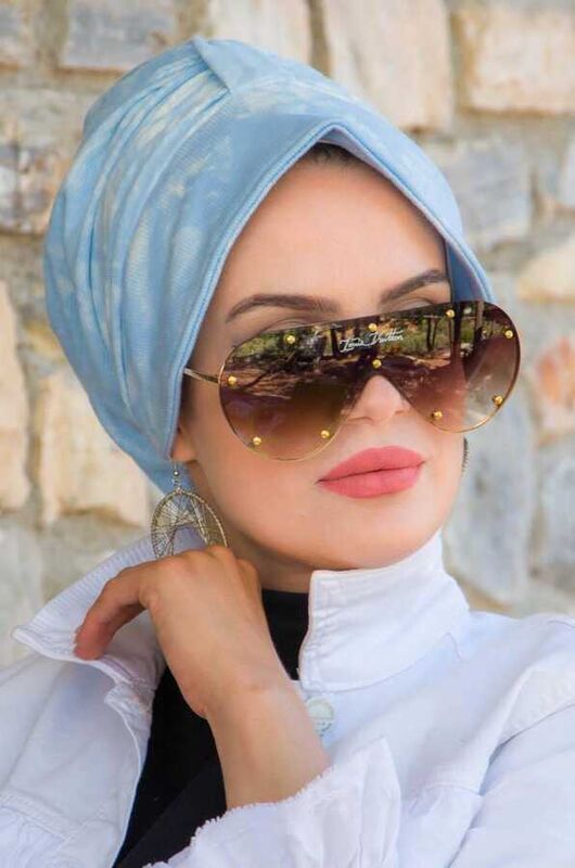 Açık Mavi Batik Şapka Bone