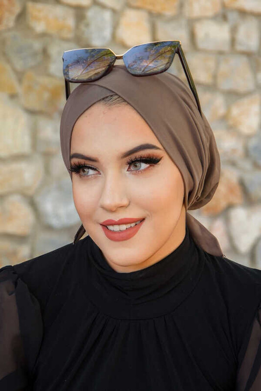 Aişe Tesettür - Vizon Çapraz Bone (1)